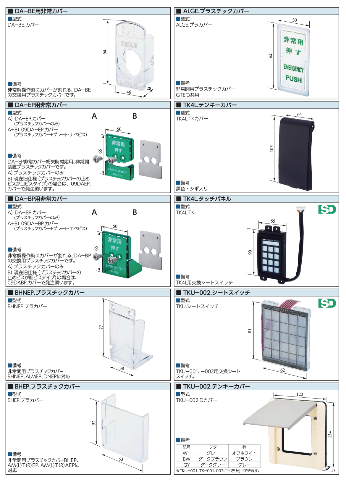 補修用部品類